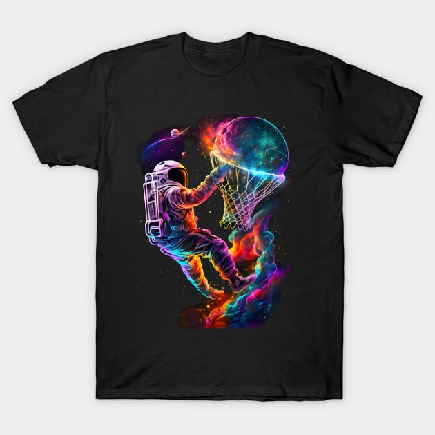 Basketball Astronaut in Outer Space Basketball Player Cosmic T-Shirt by Sports Stars ⭐⭐⭐⭐⭐